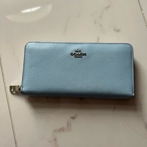 Coach Zipper Wallet- light blue